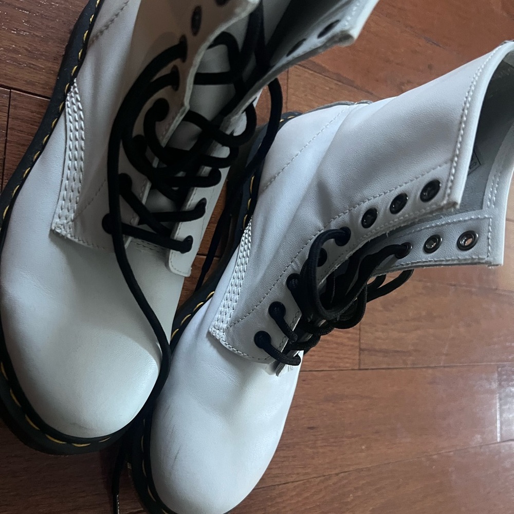 Dr. Martens White Combat Boots - Picture 3 of 3